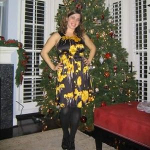 Yellow/black cocktail dress - The Limited, Size 10